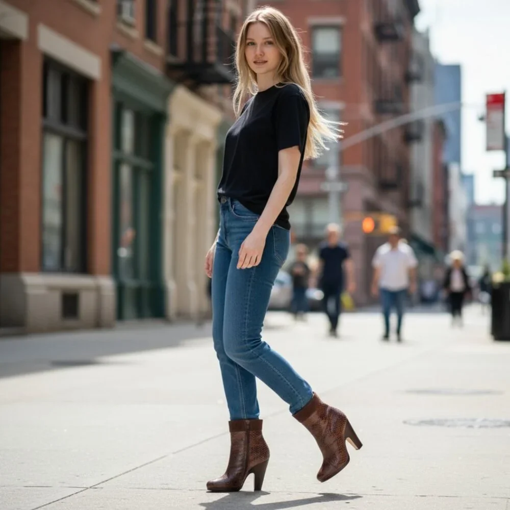 Dolce & Gabbana Brown Exotic Python Leather Suede Cuff Low-Calf Boot, Size 36.5 - Picture 2 of 10